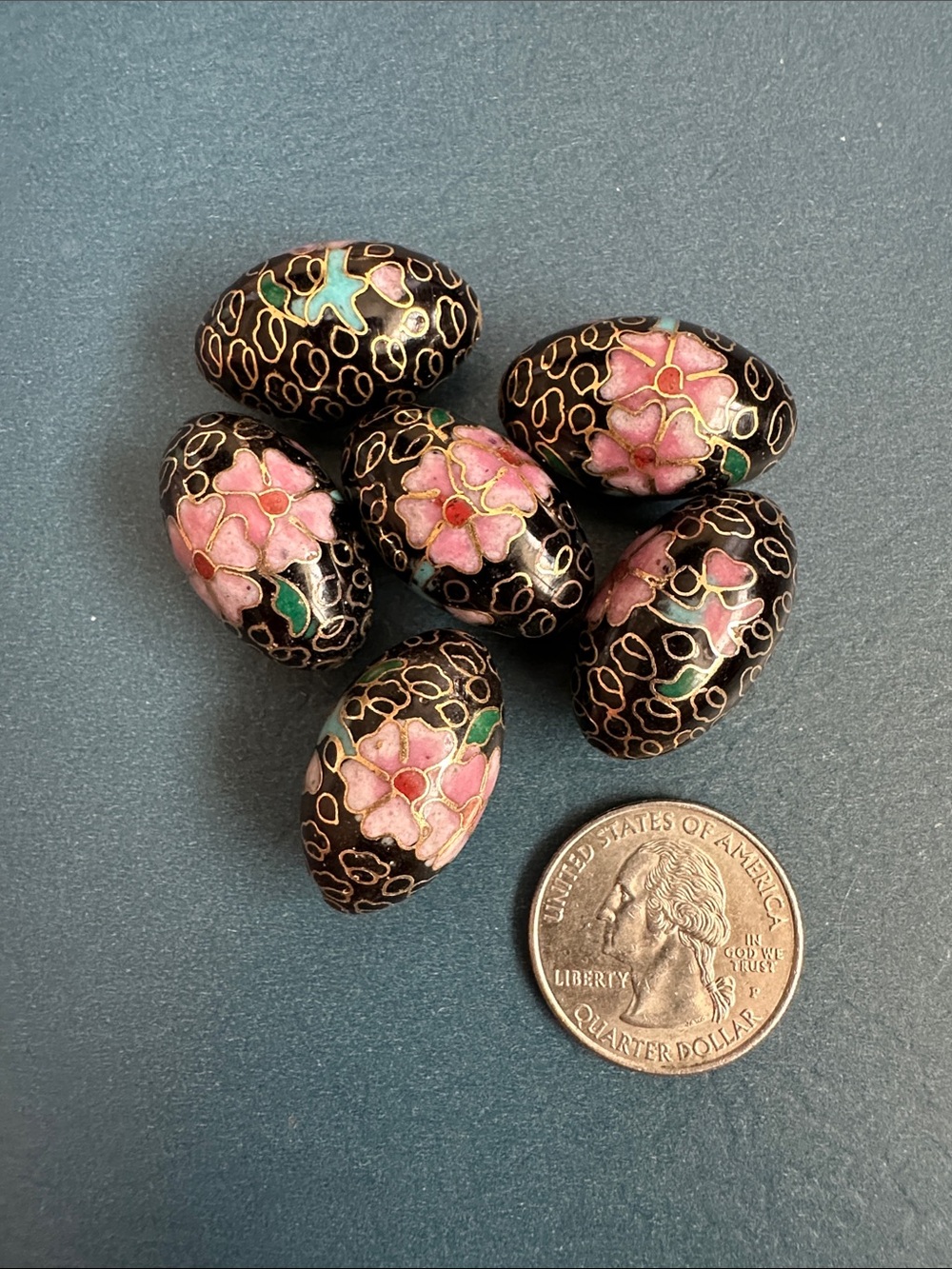 Vintage LARGE Oval Cloisonné beads bundle